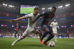 « LF 15 n°77 : L’adrénaline monte, 500 000 € à gagner dans un défi de 15 matchs effrénés ! » Jeu de football réaliste sur console.