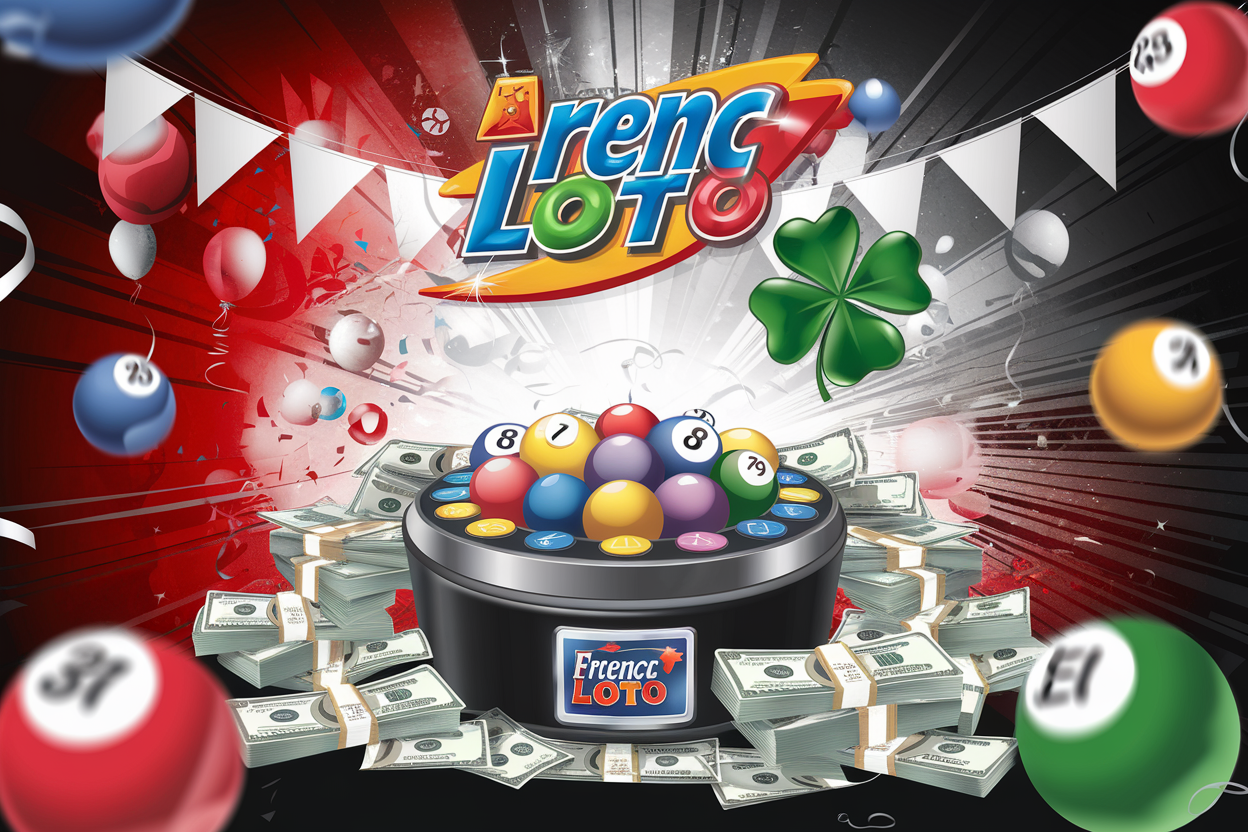 Boule de loto et trèfle, argent en arrière-plan.