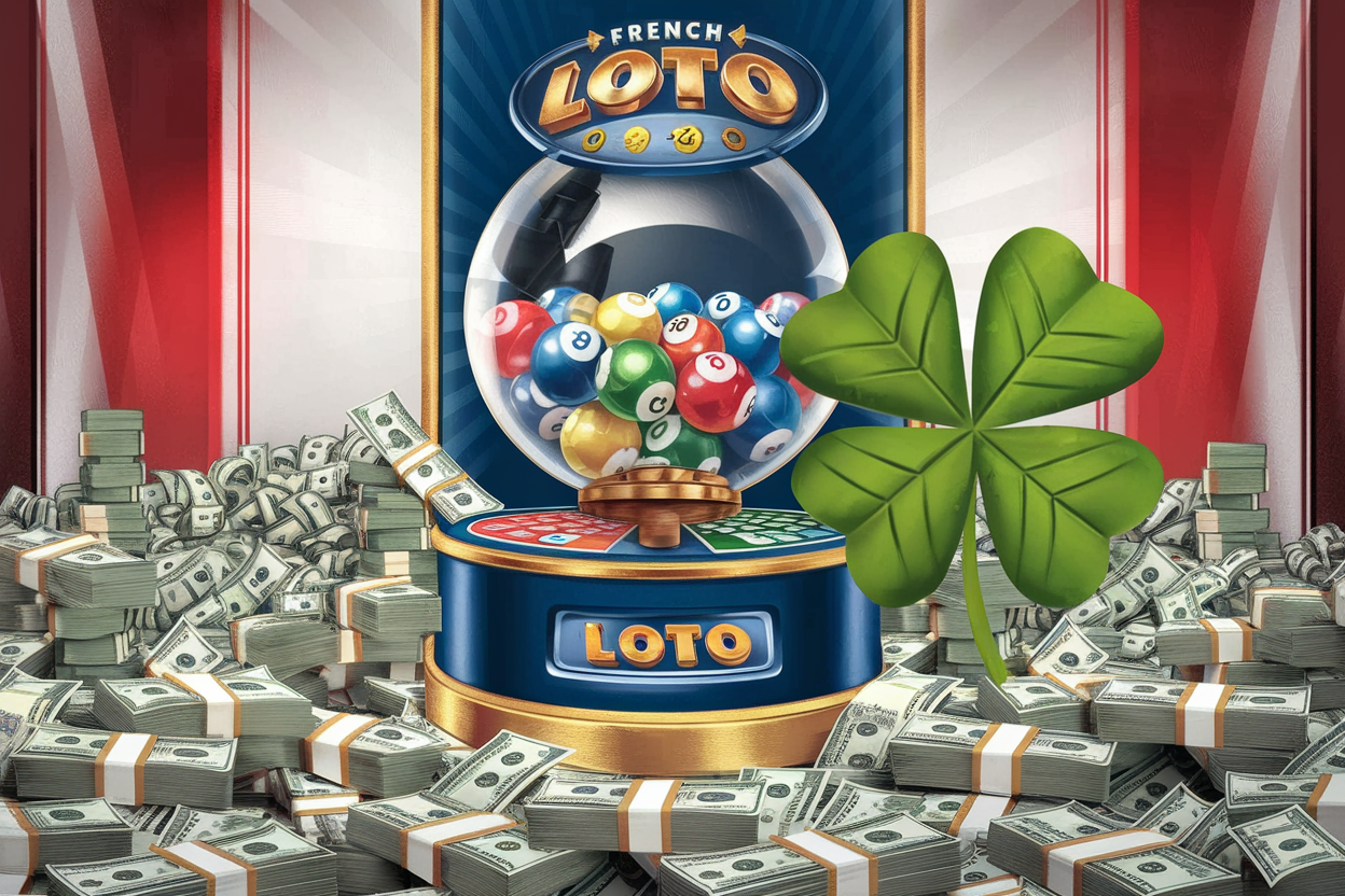 Machine à boules loto, argent, trèfle à quatre feuilles